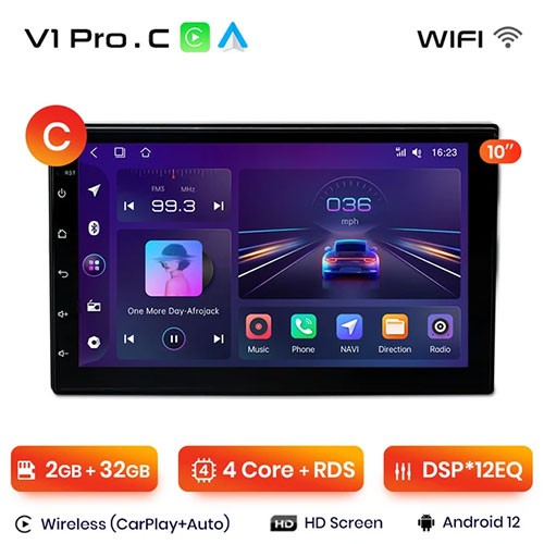 Универсальная 2 din магнитола Junsun V1 Pro Wi-Fi, Carplay