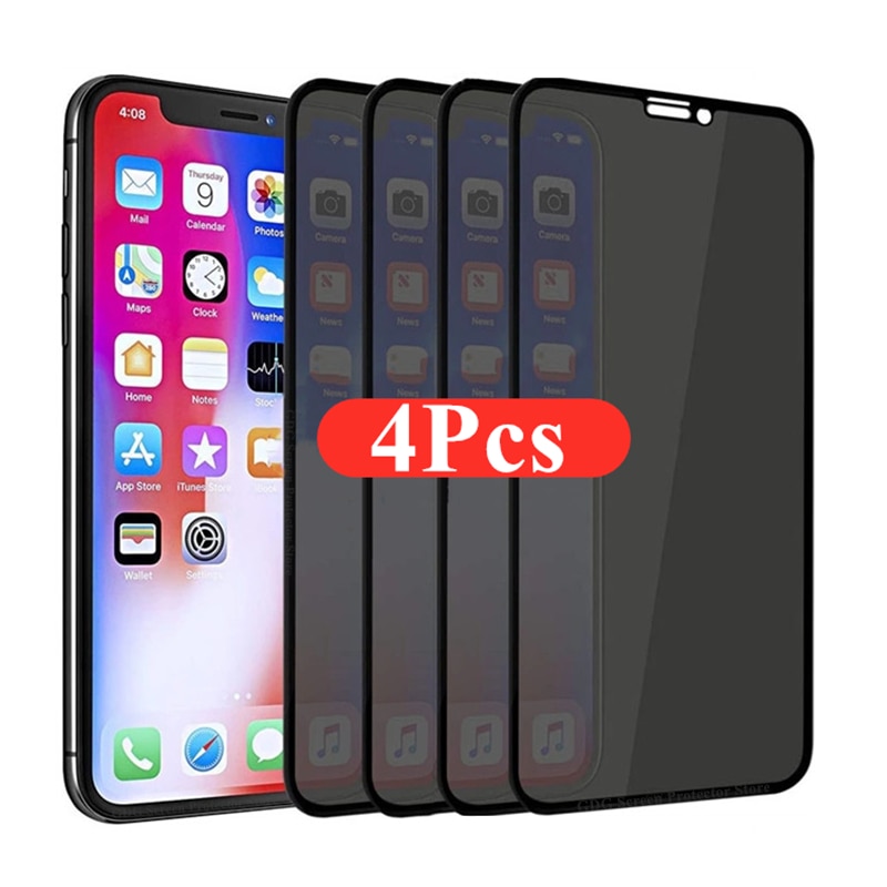 1-4 шт. 30 градусов Защита для экрана для IPhone 12 11 Pro Max 13 Mini антишпионское Защитное стекло для IPhone XS XR X 7 Plus