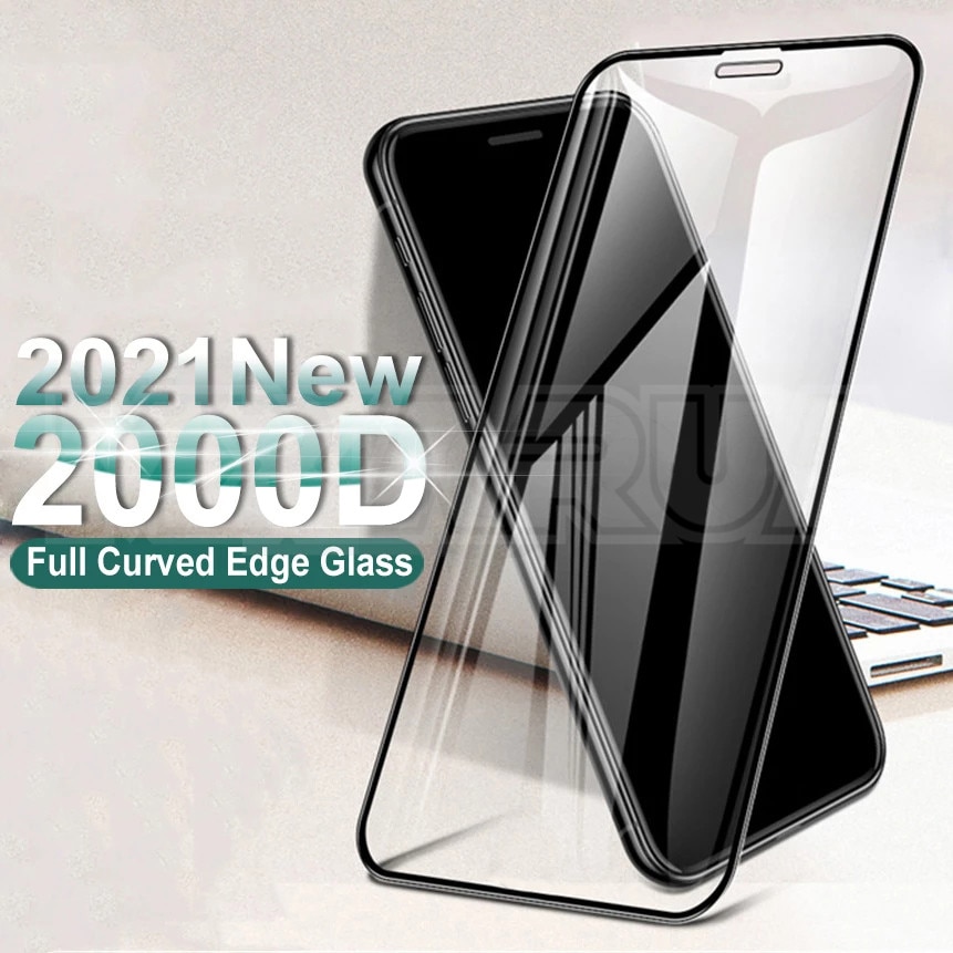 Изогнутое защитное стекло 2000D для iphone 6, 6S, 7, 8 Plus, SE, X, XR, XS, 11, 12 Pro Max, закаленное стекло