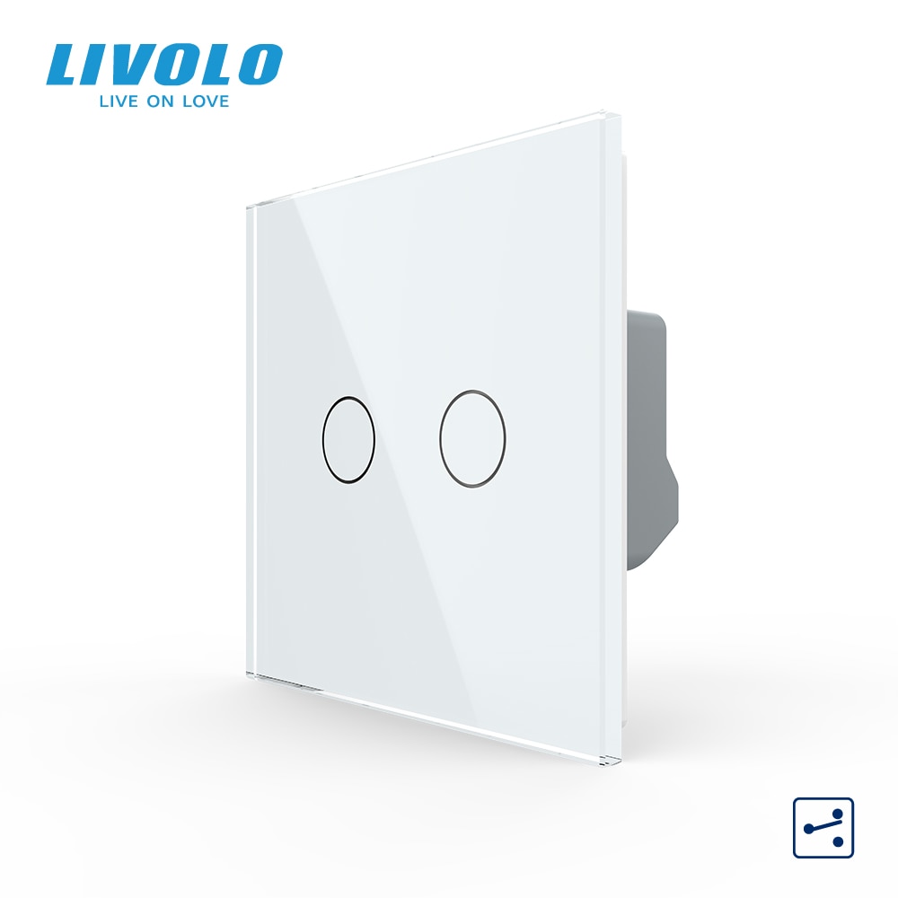 Сенсорный переключатель Livolo - 2 клавиши (7 цветов)
