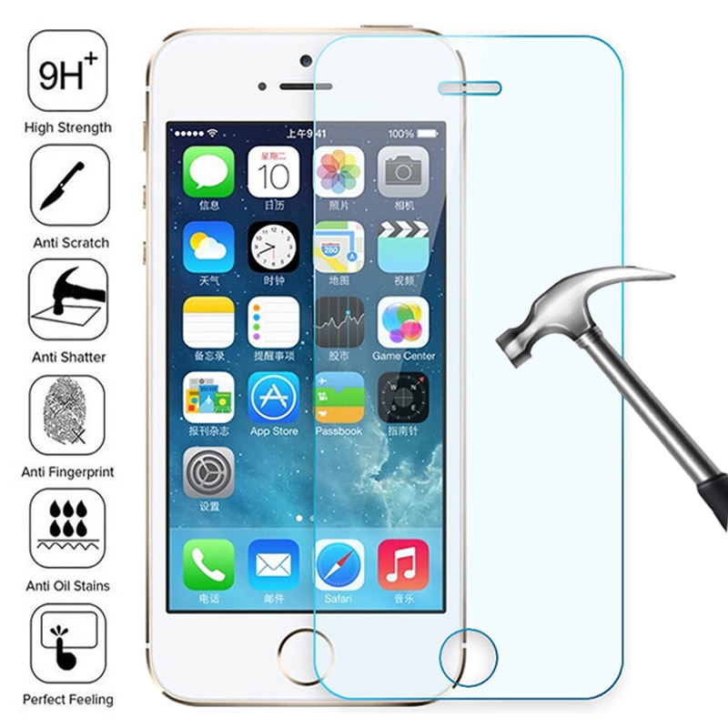 Защитное стекло 100D для iPhone 7, 8, 6, 6S Plus, 5, 5C, 5S, SE 2020