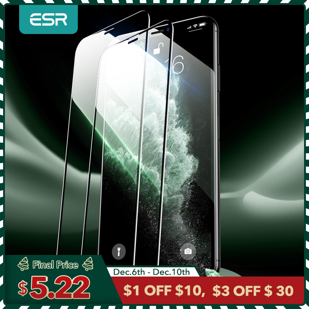 Защитное стекло ESR для iPhone 12 Pro Max, закаленное, 3D, полное покрытие экрана