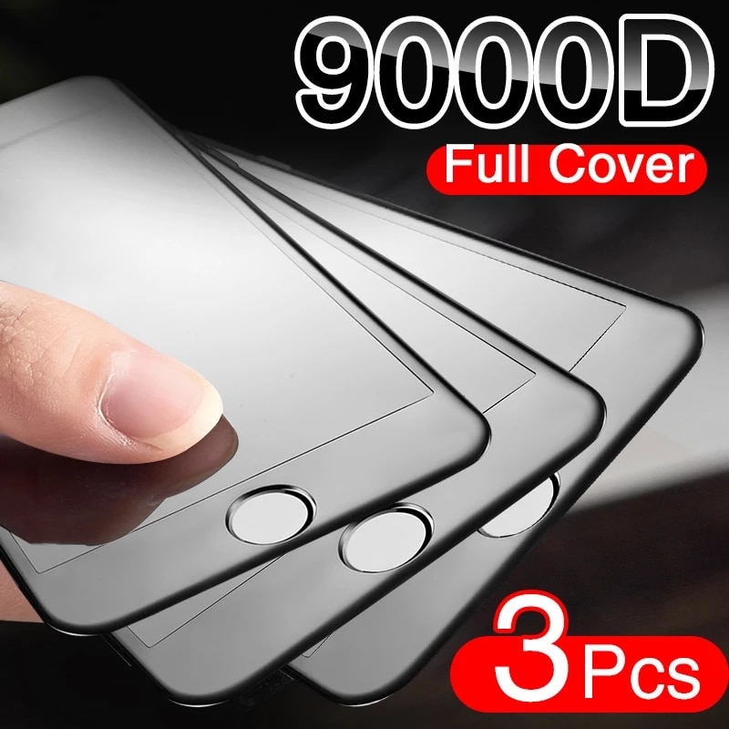 Защитное закаленное стекло 9000D для iPhone SE 2020, 6, 6S Plus, 7, 8 PLUS