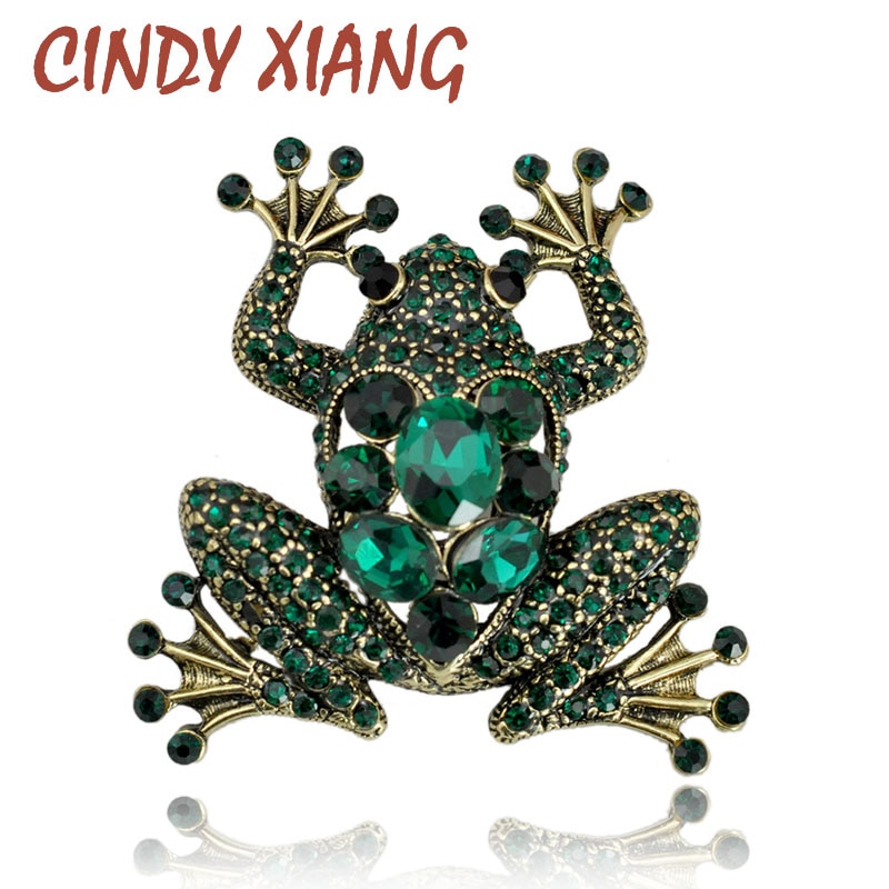 CINDY XIANG Кристалл Броши лягушка для женщин зеленый цвет брошь булавка в виде животного Роскошные Винтажные Ювелирные изделия пальто аксессуа. 
