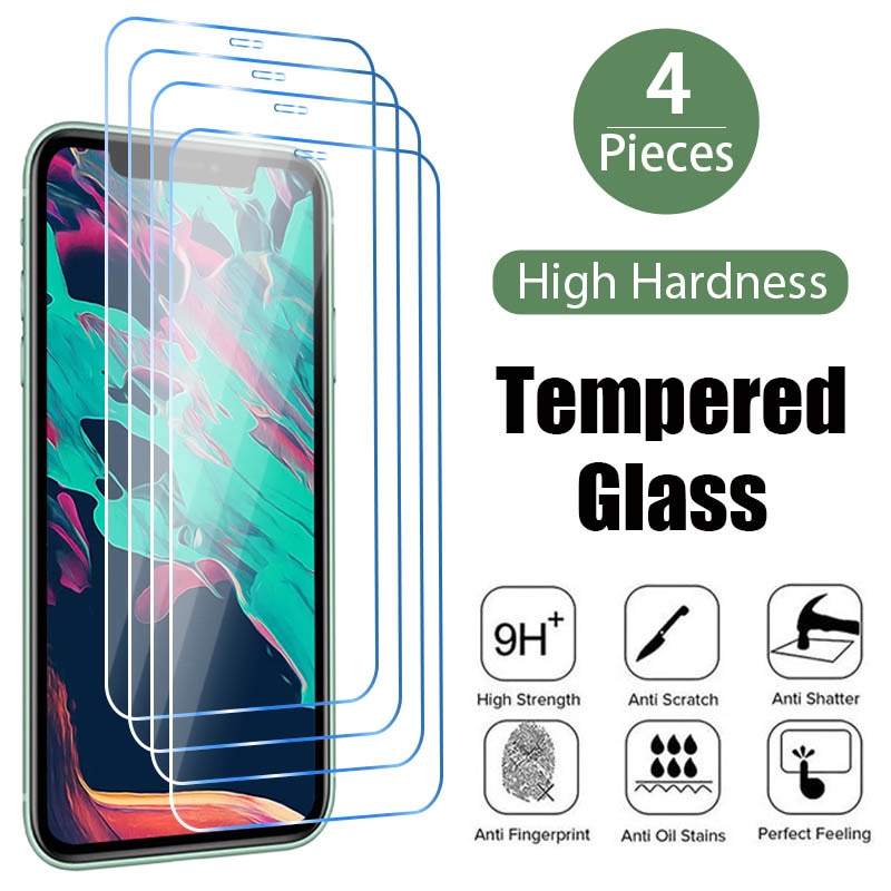 4 шт. закаленное стекло для iPhone 13 12 11 Pro Max Mini, Защита экрана для iPhone 14 Pro Max 7 8 6 6S Plus SE 2020 X XR Xs, стекло