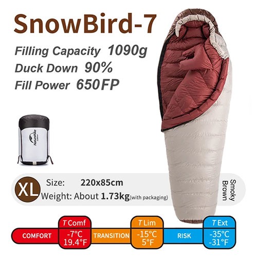 Пуховый спальный мешок с Алиэкспресс Naturehike Snowbird 7 для зимы