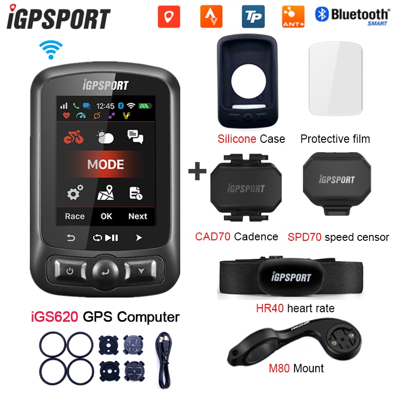 Велокомпьютер IGS620 iGS50S, GPS, с датчиками, пульсометром